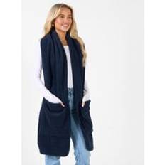 Long Teddy Fleece Scarf - Dark Navy