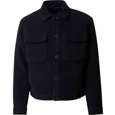 Abercrombie & Fitch Ytterkläder Abercrombie & Fitch Kort Truckerjacka Twill Och Yllemix Mörkgrå