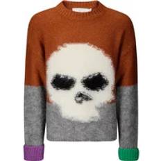 Multicolored - Unisex Sweaters ERL Skull Intarsia Mohair Sweater Knit - Multicolor