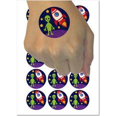 Body Makeup Sniggle Sloth Alien and Rocket Space Water Resistant Temporary Tattoo Set Fake Body Art Collection 54 1 Tattoos (1 Sheet)