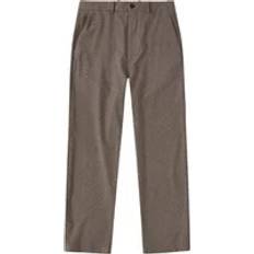 Closed Loose Fit Micro Checkered Pants - Beige