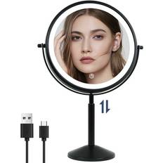 Svarta Sminkspeglar Tushengtu 9 Inch Height Adjustable Shaving Mirrors - Black