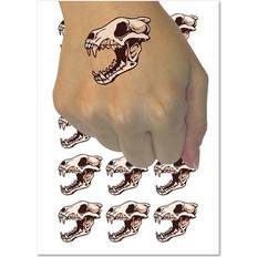 Gray Body Makeup Sniggle Sloth Gray Wolf Skull Water Resistant Temporary Tattoo Set Fake Body Art Collection 54 1 Tattoos (1 Sheet)