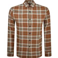 Flannel Shirts - Orange FARAH Vintage Marcelo Casual Fit Shirt - Brown
