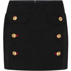 Gold - Short Skirts Versace Wool Gabardine Miniskirt - Black