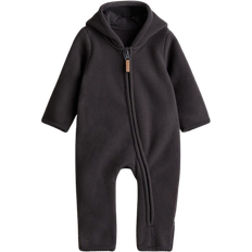 Grau Fleece-Bekleidung H&M Fleece Overall with Hood - Dark Grey (1131072008)