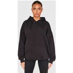 PrettyLittleThing Applique Oversized Hoodie - Black