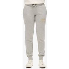 Superdry Dam Byxor Superdry Joggingbyxa Metalliclogotyp Luxe Bomull - Grey
