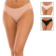 Microfiber Knickers Pack-3 Microfiber Briefs - White/Multicolour Bamboo