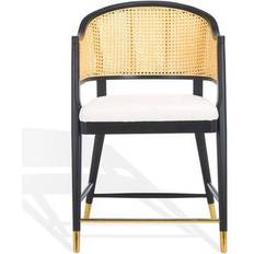 Safavieh Rogue Rattan Black/Natural Seating Stool 15"