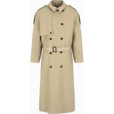 Emporio Armani Beige Coats Emporio Armani Double-Breasted Trench Coat with Belt - Technical Twill