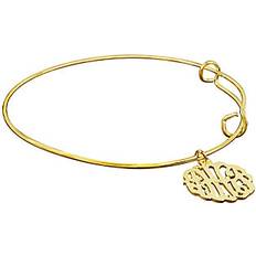 QVC 14K Yellow Gold-Plated Personalized Monogram Br acelet