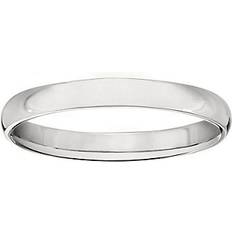 QVC Women's 18K White Gold 3mm Half-Round Wedding B and