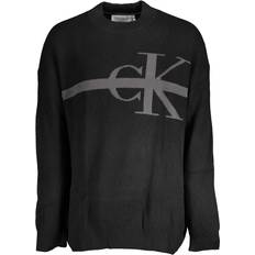 Calvin Klein Stickade Herrtröja Med Hög Krage - Svart