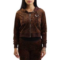 True Religion Velour Leopard Zip Hoodie