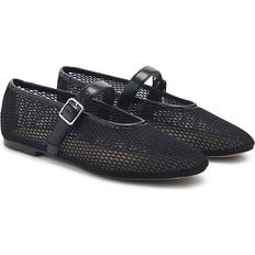 Pelle Sintetica Ballerine Steve Madden Dreaming Mary Jane Flats - Black Mesh