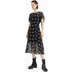 Armani Exchange Dresses Armani Exchange Monogram Asymmetric Chiffon Dress