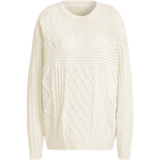 Adidas White Jumpers Adidas Women's Originals 70s Trefoil Sweater - Wonder White