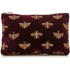 Purple Cosmetic Bags Elizabeth Scarlett Elizabeth scarlett plum honey bee everyday velvet pouch