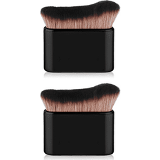 Trianu 2 Pcs Self Tanner Brush 3x2.7in Kabuki Brush for Body Sunless Tanner Makeup Brushes Face Makeup Brush for Foundation Blusher Shadow Bronzer (Black)