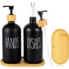 Matte Black Soap Dispenser Set 500ml