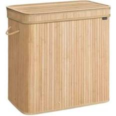 Songmics Bambu Tvättkorg Med Handtag 150 L Naturbeige