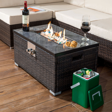 Bed Bath & Beyond Modern Rectangular Propane Fire Pit Table 32 in W X 15.0 In H X 20.0 In D