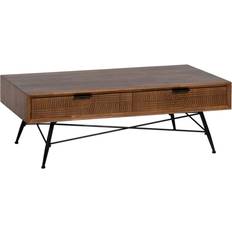 BigBuy Home Centre Table Natural/Black Matbord 60x120cm