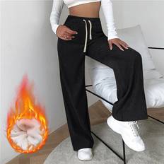 Winter Wide-Leg Ribbed Velvet Knit Leggings - Multicoloured