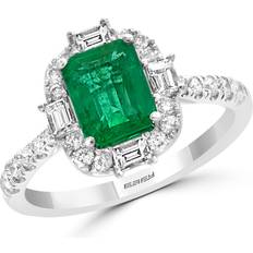 Bloomingdale's Bloomingdale's Fine Collection Emerald & Diamond Cocktail Ring in 14K White Gold Exclusive Green/White
