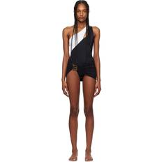Balmain Swimwear Balmain Asymmetric One-Piece Swimsuit - White/Black