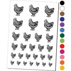 Cosmetics Sniggle Sloth Barred Plymouth Rock Chicken Water Resistant Temporary Tattoo Set Fake Body Art Collection Light Pink