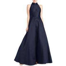 Monique Lhuillier Ml Monique Lhuiller High Neck Evening Gown - Navy