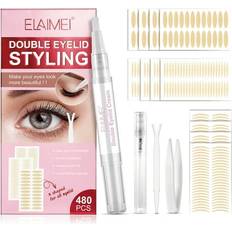 Cosmetics Elaimei Invisible Double Eyelid Stickers-Double Eyelid Patch Eyelid Tape for All Eyelid-Waterproof & Sweatproof-3 Shaped & Size(480pcs)