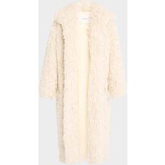 Nanushka Kilah Long Faux Fur Coat - Creme