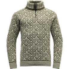 Devold Svalbard Wool Zip Neck - Jumper Olive/Offwhite