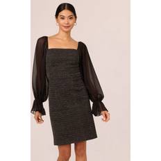Adrianna Papell Metallic Boucle Dress - Black