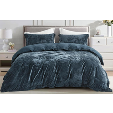 Chezmoi Collection Distressed Velvet Set King Duvet Cover