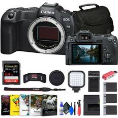 Canon EOS R8 Mirrorless Camera 64GB Card Bag Charger Battery More