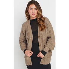 Brown Cardigans Tall Buttoned Cardigan - Brown