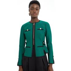 Karen Millen XL Jackets Karen Millen Military Contrast Piping Knit Jacket - Green