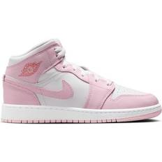 Nike Air Jordan 1 Mid GS - Pink Foam/Fire Red/White