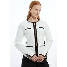 Karen Millen XL Jackets Karen Millen Military Contrast Piping Knit Jacket - Mono