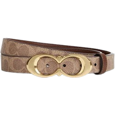 Coach Outlet Signature Buckle Belt - Gold/Tan/Brown