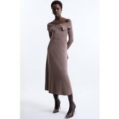 Karen Millen Women Skirts Karen Millen Viscose Blend Knit Midi Skirt - Mink