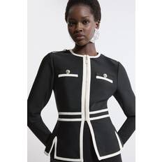 Karen Millen XL Jackets Karen Millen Military Contrast Piping Knit Jacket - Mono