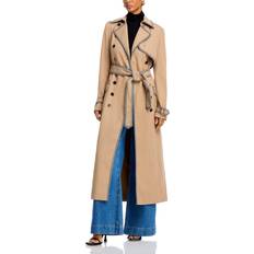 Viscose Coats Aria Double Breasted Gabardine Coat - Camel