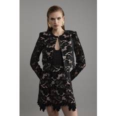 Karen Millen XL Jackets Karen Millen Velvet Cutwork Lace Detail Jacket - Black