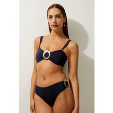 Karen Millen Women Bikini Bottoms Karen Millen Slinky Trim Detail Cheeky Bikini Bottoms - Navy