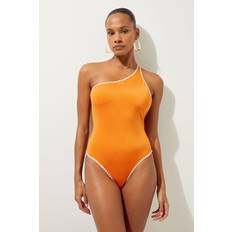 Yellow Swimsuits Karen Millen One Shoulder Cut Out Swimsuit - Yellow